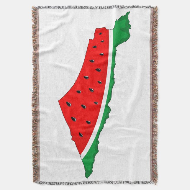 Cobertor Palestina - Mapa Watermelon - Símbolo da liberdade (Frente Vertical)
