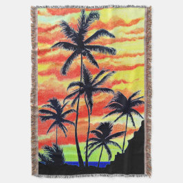 Cobertor Palmas de Coco Sunset Havaiano