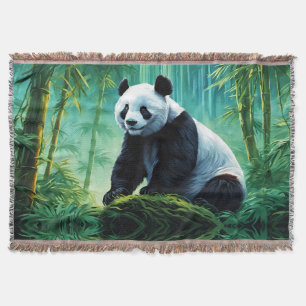 Cobertor Panda Gigante na Floresta de Bambu