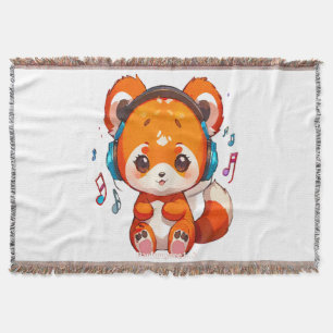 Cobertor Panda ouvindo música Kpop