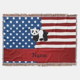 Cobertor Panda patriótica conhecida personalizada