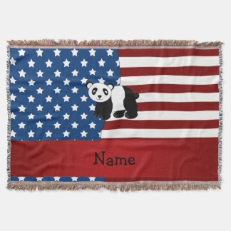 Cobertor Panda patriótica conhecida personalizada