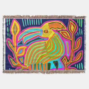 Cobertor Papagaio de Arte Folclórica Tropical