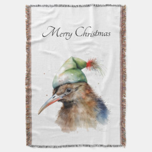 Cobertor Papagaio de Kiwi em Aquarela Personalizado Natal E