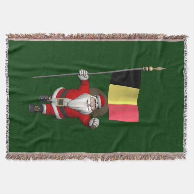 Cobertor Papai Noel Com Alferes Da Bélgica (Frente)