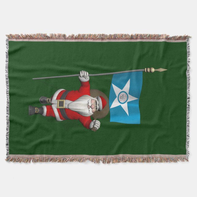 Cobertor Papai Noel Com Alferes De Houston (Frente)