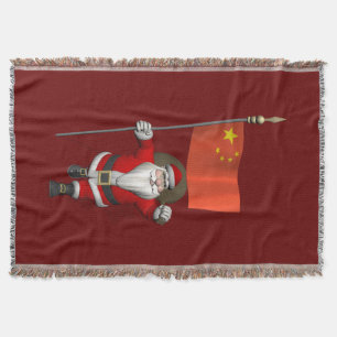 Cobertor Papai Noel Com Bandeira Da China