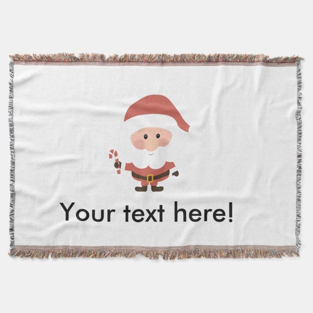 Cobertor Papai Noel com desenho animado de cana (Frente)