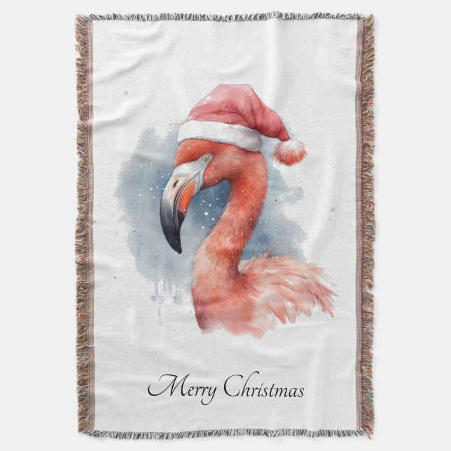 Cobertor Papai noel Snowbird Flamingo, personalizado (Frente Vertical)