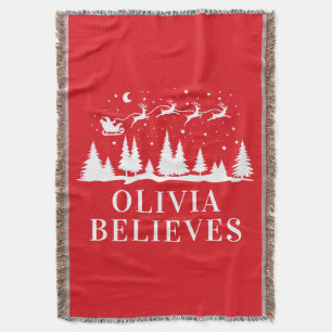 Cobertor Papais noeis de rena acredita no Natal tradicional