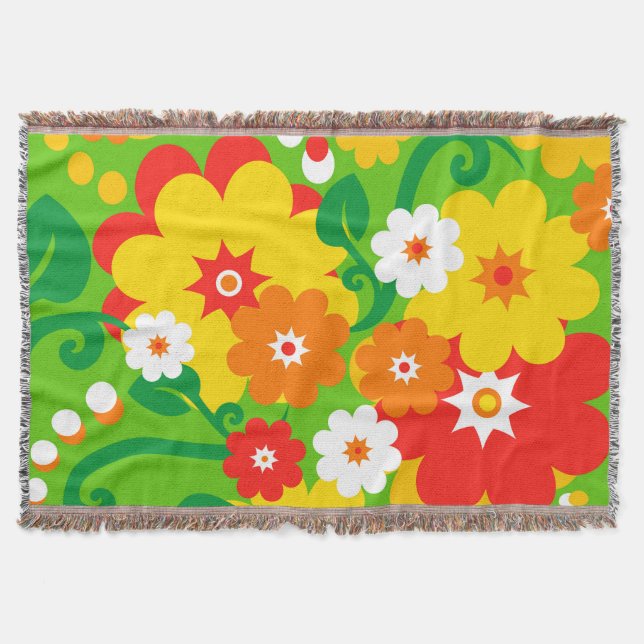 Cobertor Papel de parede de alimentação da Flor Engraçado (Frente)