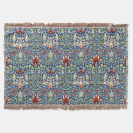 Cobertor Papel de Parede Floral Morris Navy Blue Snakeshead