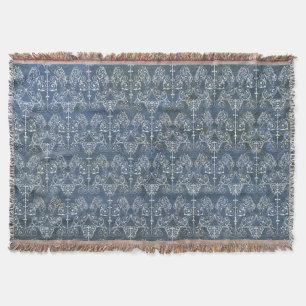 Cobertor Papel de parede Vintage Damask - branco + seu back