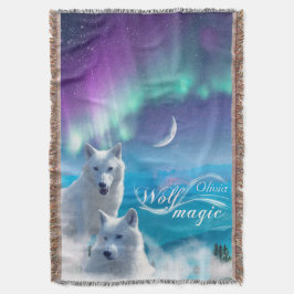 Cobertor Par de lobos brancos personalizados
