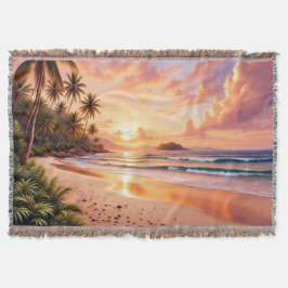Cobertor Paraíso Tropical da Ilha & Arco-íris Vibrante do P
