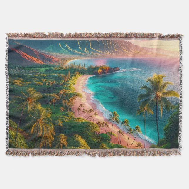 Cobertor Paraíso Tropical da Ilha de Maui (Frente)