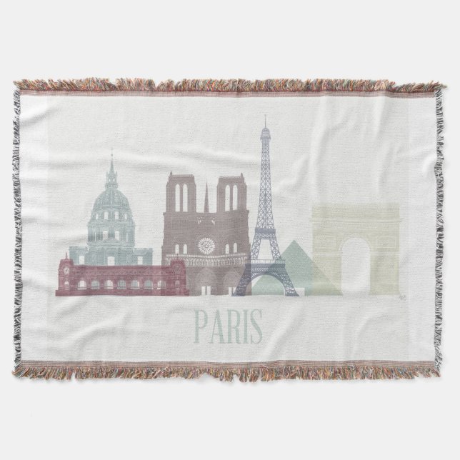 Cobertor Paris Skyline (Frente)