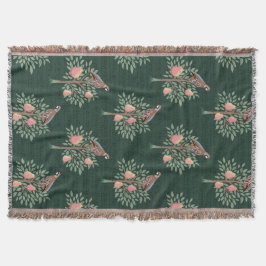 Cobertor Partridge in a pear tree Christmas Carole on green