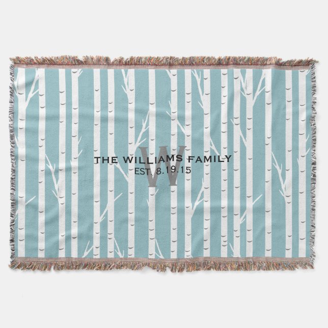 Cobertor Pássaro de Árvore Monograma (Frente)