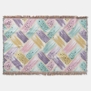 Cobertor Pastel Brushaft e Dourado Crisscross Abstrato