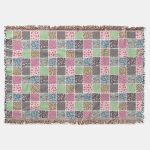 Cobertor Pastel Floral Quilt Squares