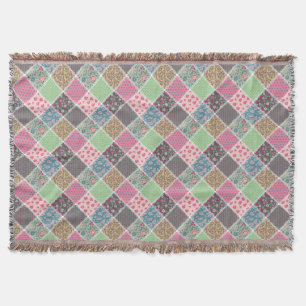 Cobertor Pastel Floral Quilt Squares
