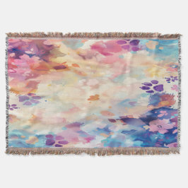 Cobertor Pastel Paw Print Throw Blanket A Gentle Hug 