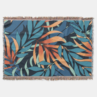 Cobertor Pastel Tropical Abstrato Botânica