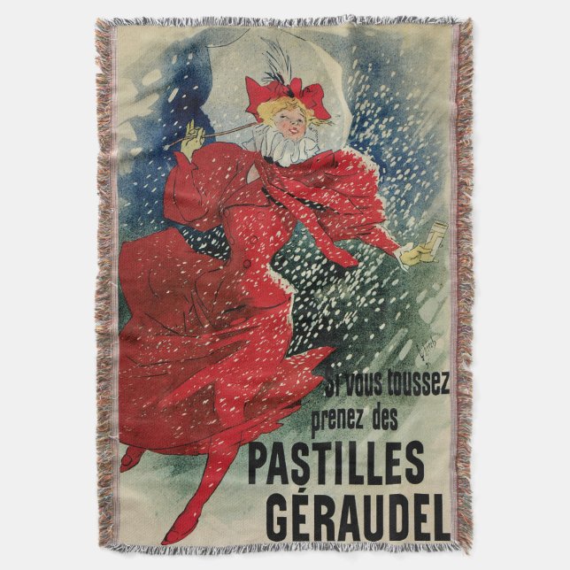 Cobertor Pastilhas Antigas Art Nouveau Geraudel para Tosse (Frente Vertical)