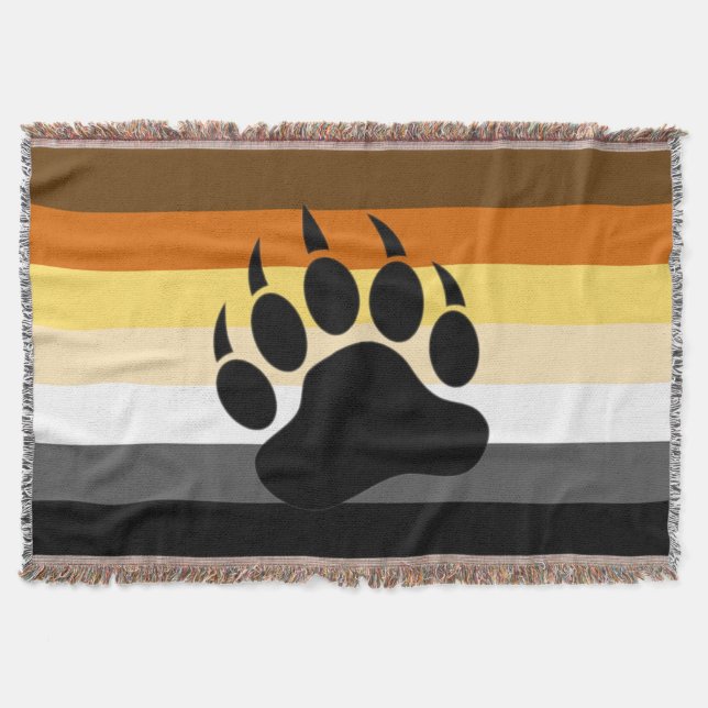Cobertor Pata de Urso Incrível na Bandeira do Orgulho Urso (Frente)