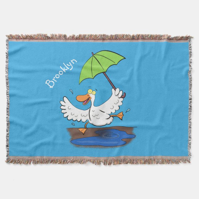 Cobertor Pato engraçado com desenho animado de dança de gua (Frente)