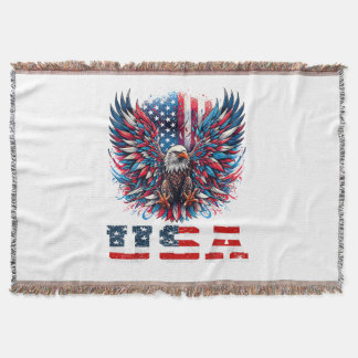 Cobertor Patriotic Eagle USA Flag