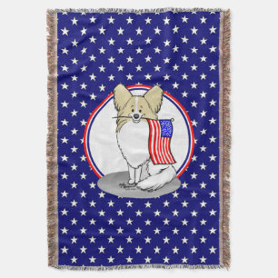 Cobertor Patriótica American Flag USA Papillon (limão)