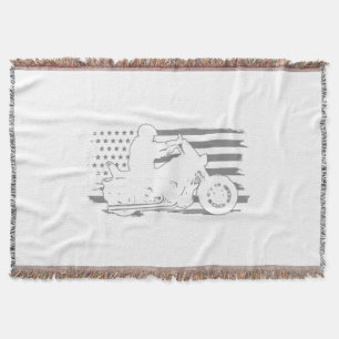 Cobertor Patriótica Motorcycle Vintage American Flag Biker