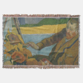 Cobertor Paul Gauguin Vincent van Gogh pintando girassóis
