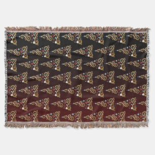 Cobertor Paz no padrão das árvores de Natal do ouro da Terr