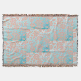 Cobertor Peachy Floral Lace & Teal
