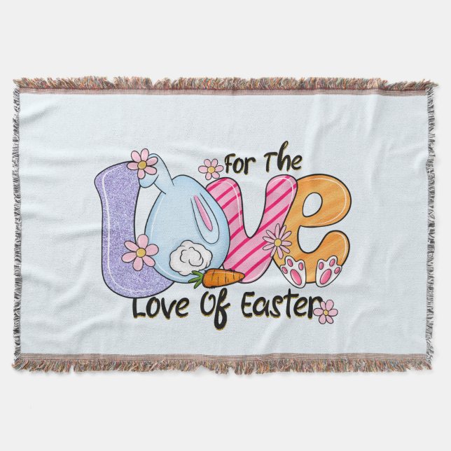 Cobertor Pelo amor à Páscoa - Coelhinho e Ovos Bonitos (Frente)
