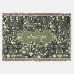 Cobertor Penelope Dark Daisy Floral