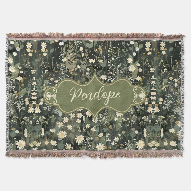 Cobertor Penelope Dark Daisy Floral (Frente)