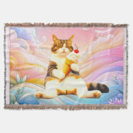 Cobertor Perfeitamente Adormecida – Gato Segurando Casquinh
