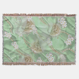 Cobertor Pérolas da Seda Verde e da Costa do Marfim