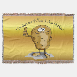 Cobertor personagem de desenho animado de batata com olhos 