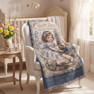 Cobertor Personalizable  Easter Bunny Baby Blanket