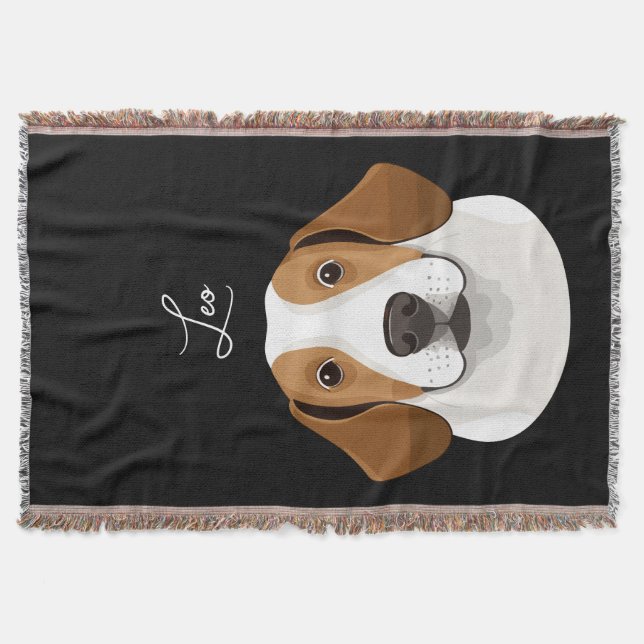 Cobertor Personalizado com Foto de Pet, Retrato Pe (Frente)