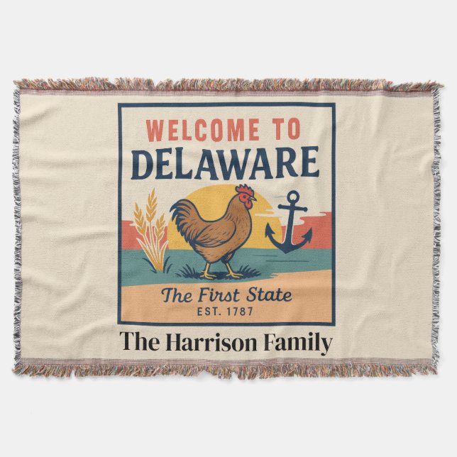 Cobertor Personalizado de Delaware (Frente)