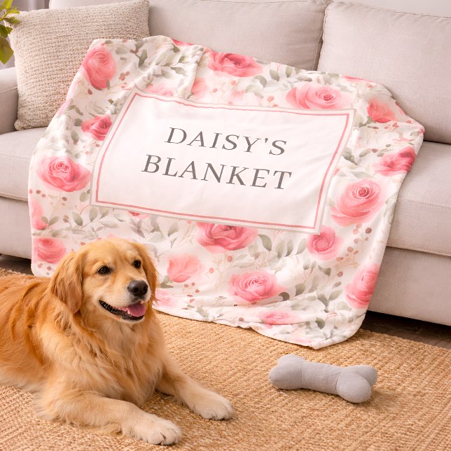 Cobertor Personalizado de Floral Sherpa para Cacho (Criador carregado)