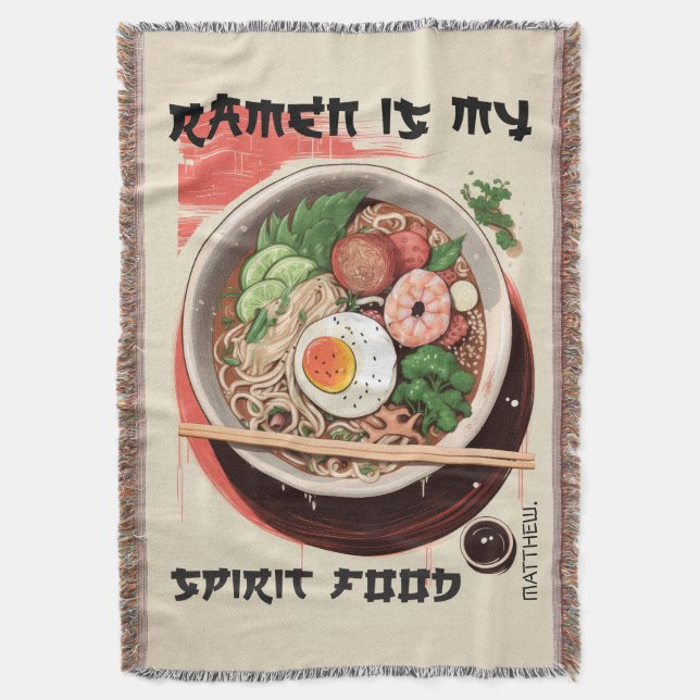 Cobertor Personalizado Seu Nome Ramen Blanket (Frente Vertical)