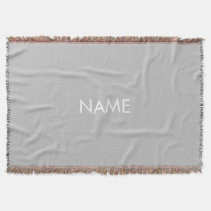 Cobertor Personalizar com o nome, branco de cinza minimalis