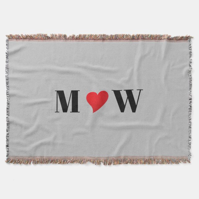 Cobertor Personalizar iniciais do casal A Ama B coração ver (Frente)